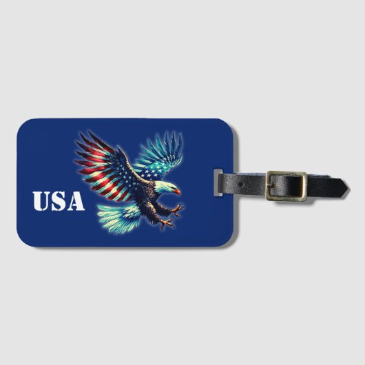 Patriotic American Eagle Red White Blue Gepäckanhänger (Vorderseite (Horizontal))