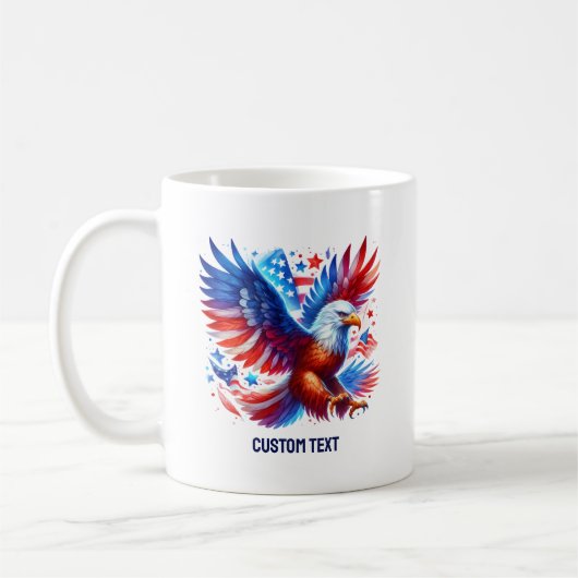 Patriotic American Eagle Red White Blue Kaffeetasse (Links)