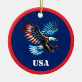 Patriotic American Eagle Red White Blue Keramik Ornament (Vorne)