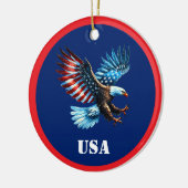 Patriotic American Eagle Red White Blue Keramik Ornament (Links)