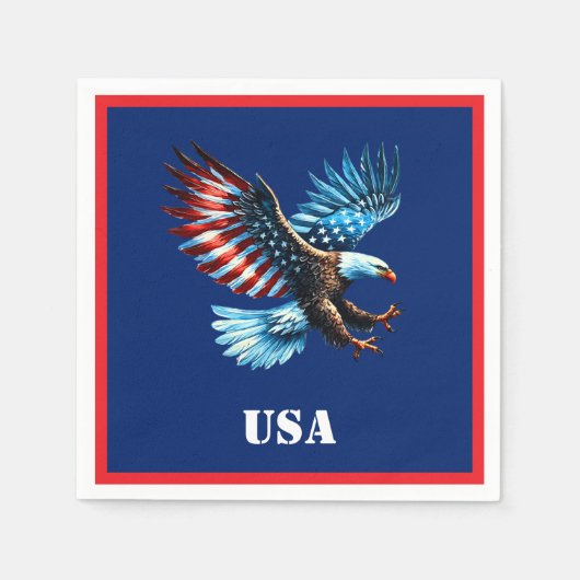 Patriotic American Eagle Red White Blue Serviette (Vorderseite)