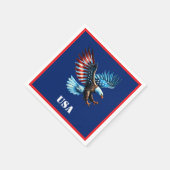 Patriotic American Eagle Red White Blue Serviette (Ecke)