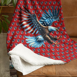 Patriotic American Eagle Red White Blue Sherpadecke