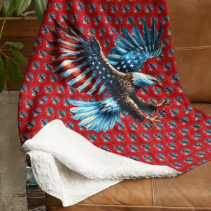 Patriotic American Eagle Red White Blue Sherpadecke