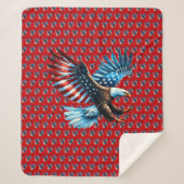 Patriotic American Eagle Red White Blue Sherpadecke (Vorderseite)