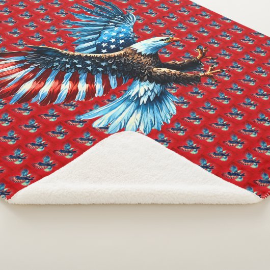 Patriotic American Eagle Red White Blue Sherpadecke (3/4)