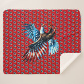Patriotic American Eagle Red White Blue Sherpadecke (Vorderseite (Horizontal))