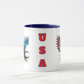 Patriotic American Eagle Red White Blue Tasse (Zentrum)