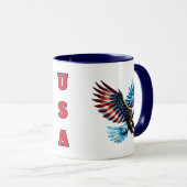 Patriotic American Eagle Red White Blue Tasse (VorderseiteRechts)