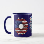Patriotic American Eagle Sunflower Flag Navy Combo Tasse (Links)