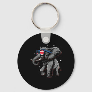 Patriotic American Elephant Dancing Usa Flag 4. O Schlüsselanhänger