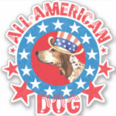Patriotic American English Coonhound Vinyl Sticker (Vorderseite)