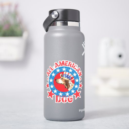Patriotic American English Coonhound Vinyl Sticker (HydroFlask)