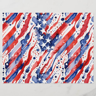 Patriotic American Flag Abstrakt Paint Splash