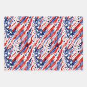Patriotic American Flag Abstrakt Paint Splash Geschenkpapier Set (Vorderseite)