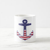 Patriotic American Flag Anchor Nautic Kaffeetasse (Mittel)