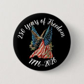 Patriotic American Flag and Eagle USA 250th Button (Vorderseite)