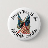 Patriotic American Flag and Eagle USA 250th Button (Vorderseite)