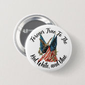 Patriotic American Flag and Eagle USA 250th Button (Vorne & Hinten)
