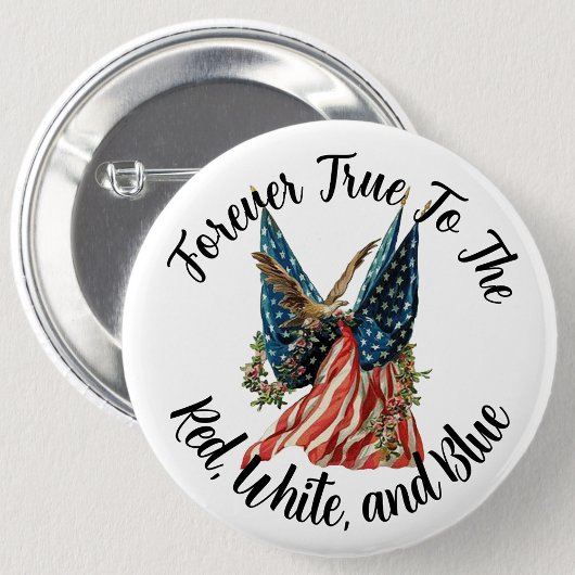 Patriotic American Flag and Eagle USA 250th Button