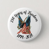 Patriotic American Flag and Eagle USA 250th Button (Vorderseite)