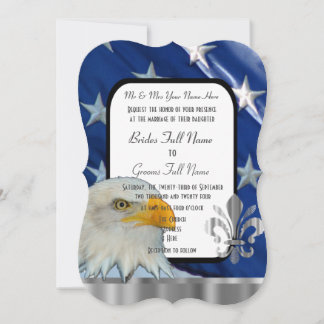 Patriotic American flag and eagle wedding Einladun Einladung