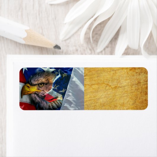 Patriotic American Flag Bald Eagle Wolf (Insitu)