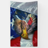 Patriotic American Flag Bald Eagle Wolf Banner (Vertikal)