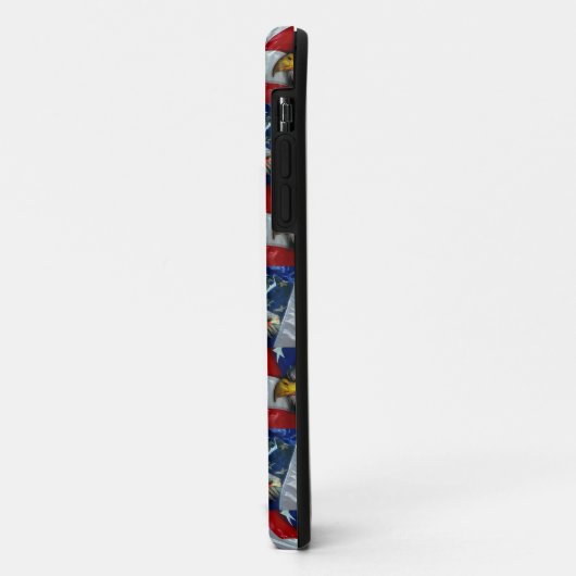 Patriotic American Flag Bald Eagle Wolf Case-Mate iPhone Hülle (Hinten/Links)