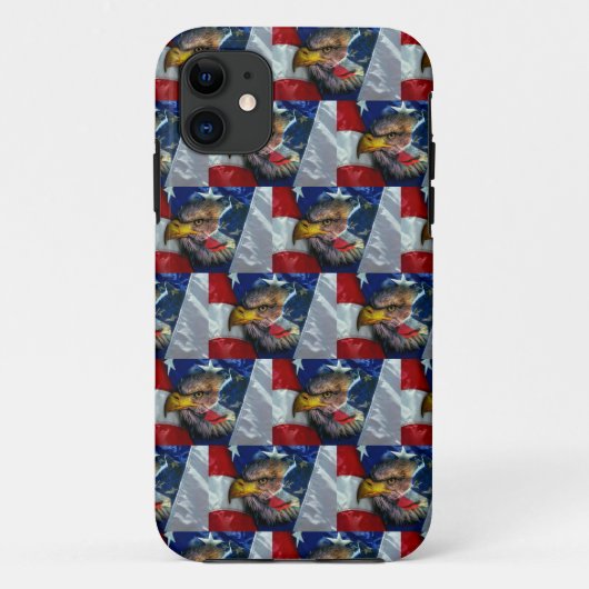 Patriotic American Flag Bald Eagle Wolf Case-Mate iPhone Hülle (Rückseite)