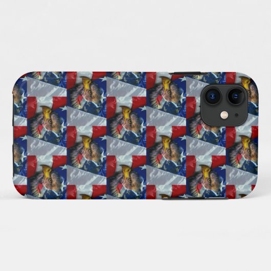 Patriotic American Flag Bald Eagle Wolf Case-Mate iPhone Hülle (Rückseite (Horizontal))