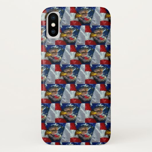 Patriotic American Flag Bald Eagle Wolf Case-Mate iPhone Hülle (Rückseite)