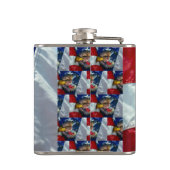 Patriotic American Flag Bald Eagle Wolf Flachmann (Rückseite)