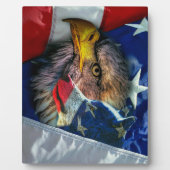 Patriotic American Flag Bald Eagle Wolf Fotoplatte (Vorderseite)