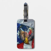 Patriotic American Flag Bald Eagle Wolf Gepäckanhänger (Rückseite vertikal)