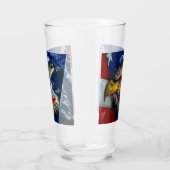 Patriotic American Flag Bald Eagle Wolf Glas (Rechts)