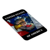 Patriotic American Flag Bald Eagle Wolf Magnet (Rechte Seite)