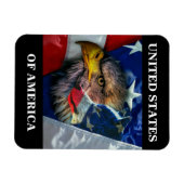 Patriotic American Flag Bald Eagle Wolf Magnet (Horizontal)
