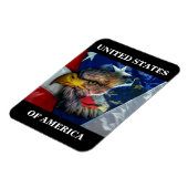 Patriotic American Flag Bald Eagle Wolf Magnet (Linke Seite)