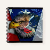 Patriotic American Flag Bald Eagle Wolf Notizblock (Vorderseite)
