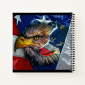 Patriotic American Flag Bald Eagle Wolf Notizblock (Rückseite)