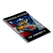 Patriotic American Flag Bald Eagle Wolf Notizblock (Rechte Seite)
