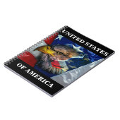 Patriotic American Flag Bald Eagle Wolf Notizblock (Linke Seite)