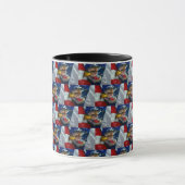 Patriotic American Flag Bald Eagle Wolf Tasse (Zentrum)