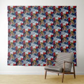 Patriotic American Flag Bald Eagle Wolf Wandteppich (Beispiel (Horizontal))
