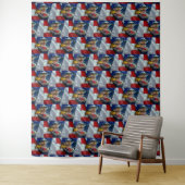 Patriotic American Flag Bald Eagle Wolf Wandteppich (Beispiel)