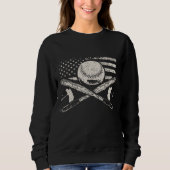 Patriotic American Flag Baseball Design Baseball Sweatshirt (Vorderseite)