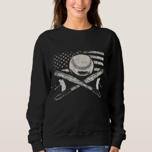 Patriotic American Flag Baseball Design Baseball Sweatshirt