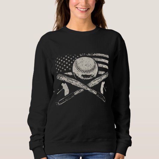 Patriotic American Flag Baseball Design Baseball Sweatshirt (Vorderseite)