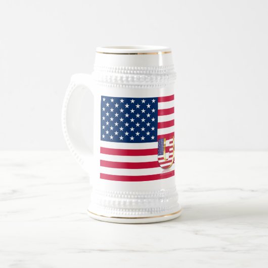 Patriotic American Flag Beer Stein USA Bierglas (Vorderseite Links)